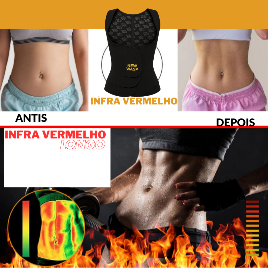 Cinta modeladora Redutor De Medidas Pós Parto e modela a gordura com 5 elasticos e 10 talas com infra vermelho longo
