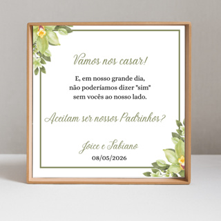 Convite para caixa de padrinhos, daminhas e pajens VERDE OLIVA -  TODAS AS CORES em Oferta na Shopee