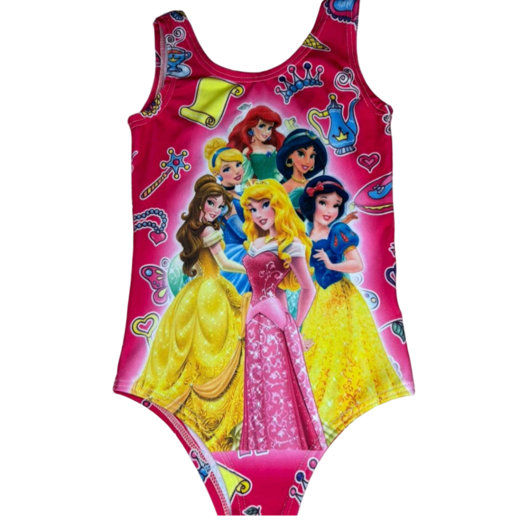 BODY MAIO COLLANT PRINCESAS INFANTIL PISCINA PRAIA NATAÇÃO em Oferta na Shopee