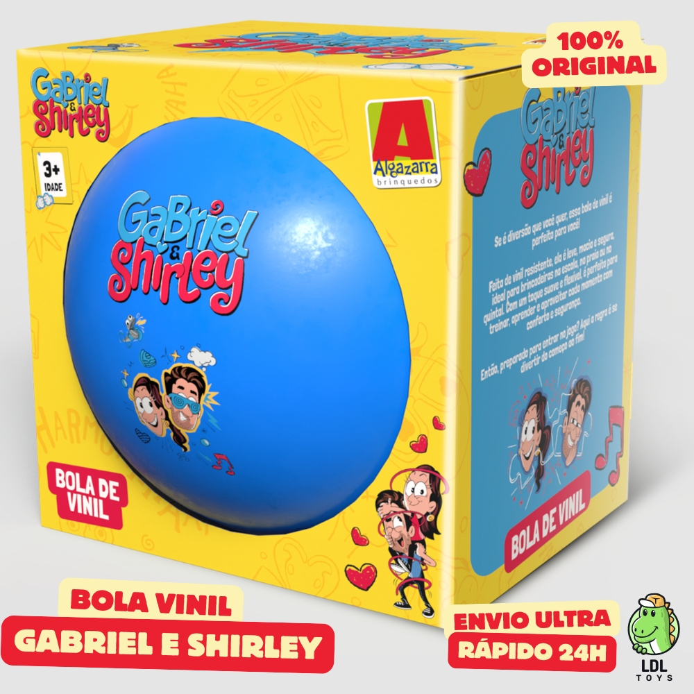 Bola de Vinil Gabriel e Shirley Personalizada Infantil Caixa Exclusiva Youtuber Algazarra