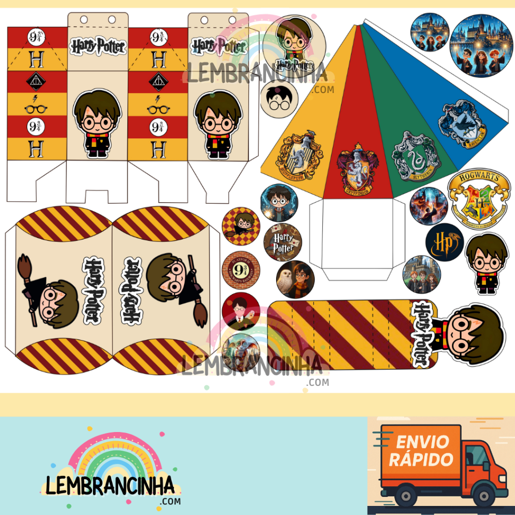 LEMBRANCINHA TEMA HARRI POTER ENVIO RAPIDO- KIT COM 100/200 ITENS- ANIVERSARIO/FESTA. em Oferta na Shopee