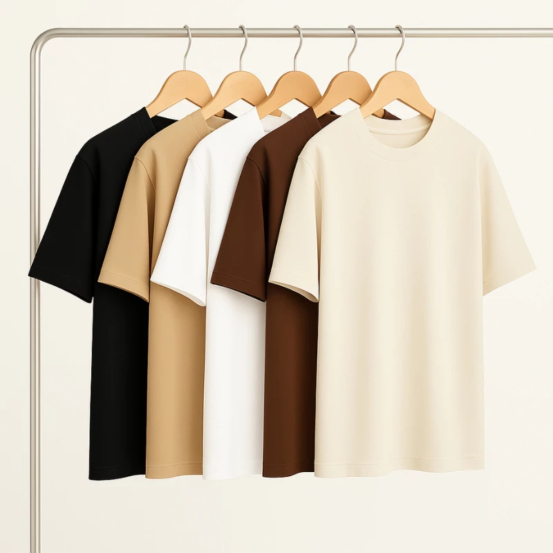 Kit 5 Camiseta Manga Curta 100% Algodão Camisa T-Shirt Básica Masculina Slim em Oferta na Shopee