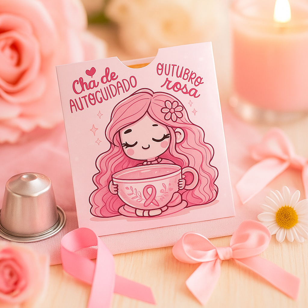 Lembrancinha Outubro Rosa com Chá