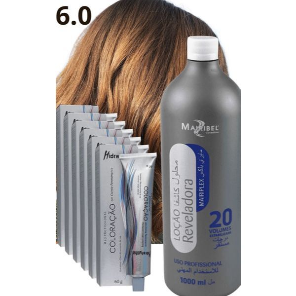 Kit Tinta Color 6.0 Louro Escuro 6 Und + Ox 1 Litro