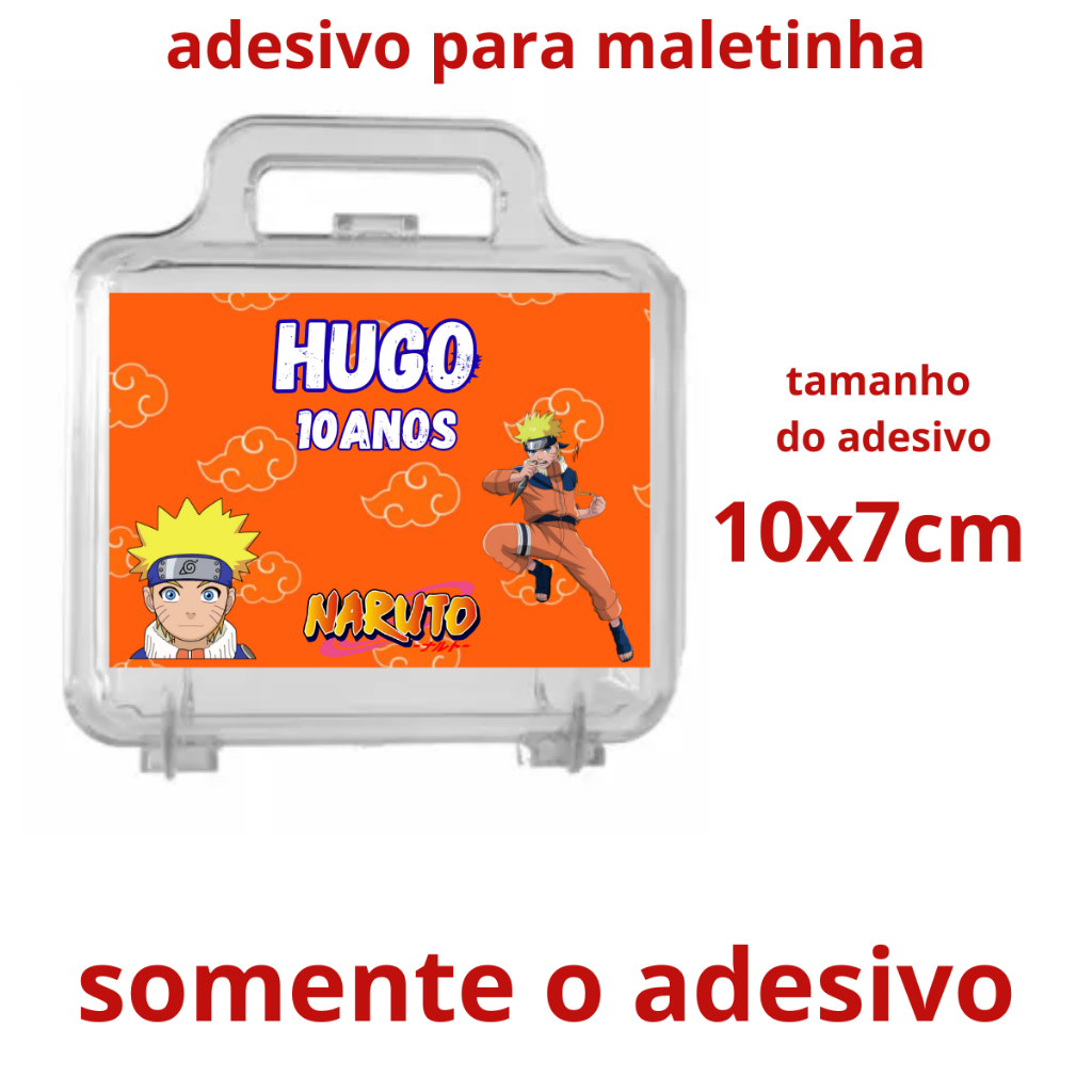 ADESIVO Personalizado Maletinha naruto | Festa Infantil | Lembrancinha Aniversário | Fazemos todos os temas