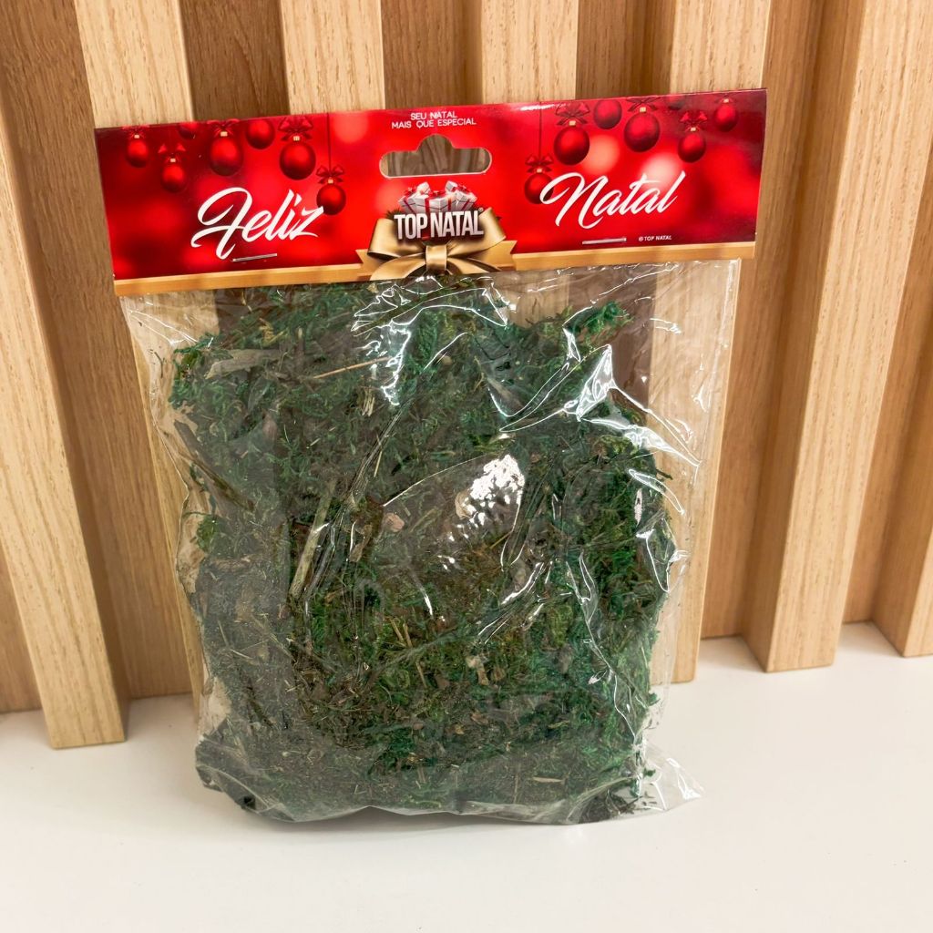musgo artificial verde escuro natal artesanato decoração natalino 45g em Oferta na Shopee