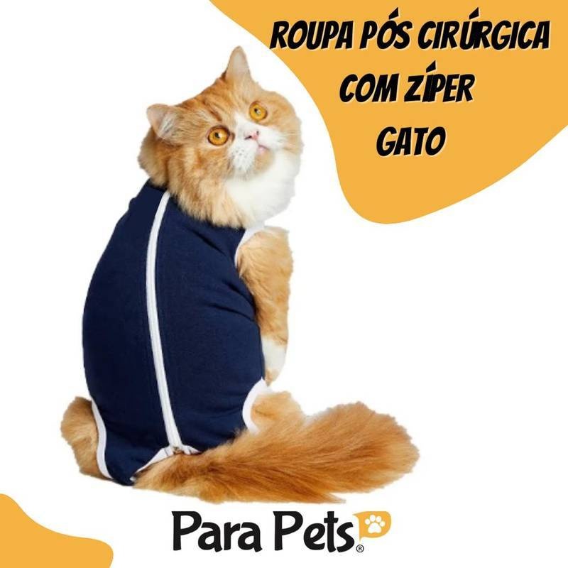 ROUPA PÓS CIRURGICA CASTRAÇÃO COM ZÍPER GATO em Oferta na Shopee