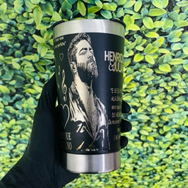 COPO TÉRMICO personalizado a laser Henrique e juliano 360º