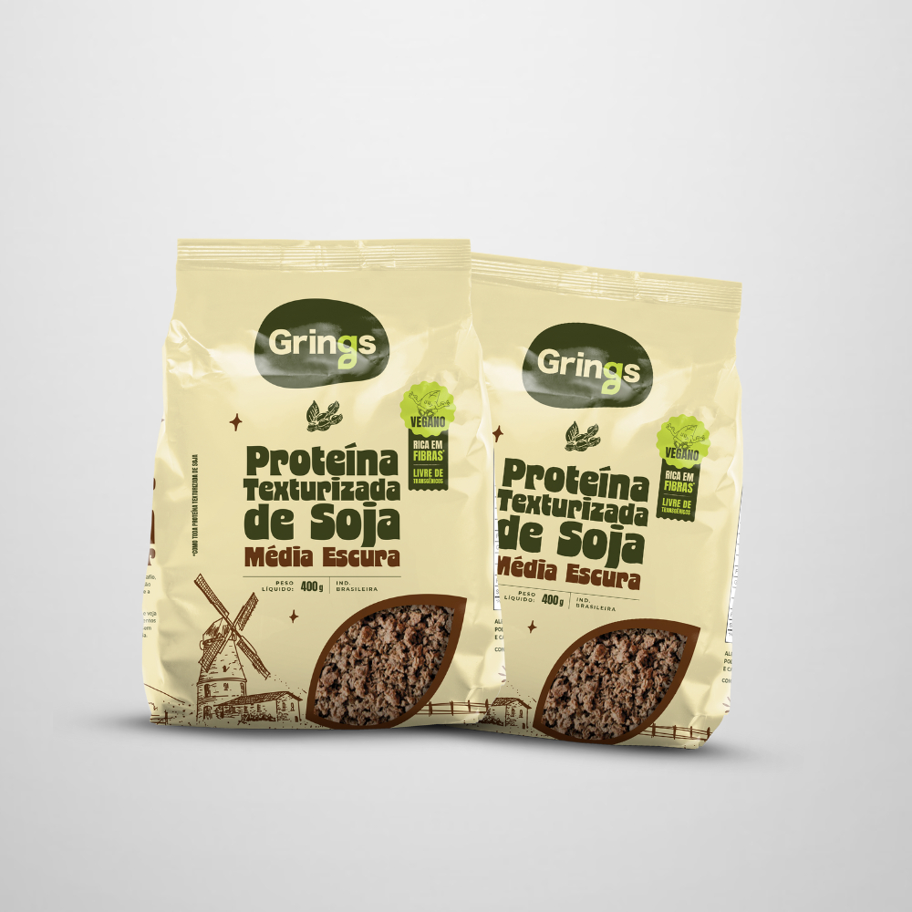 Kit 2x Proteina De Soja Media Escura Grings 400g