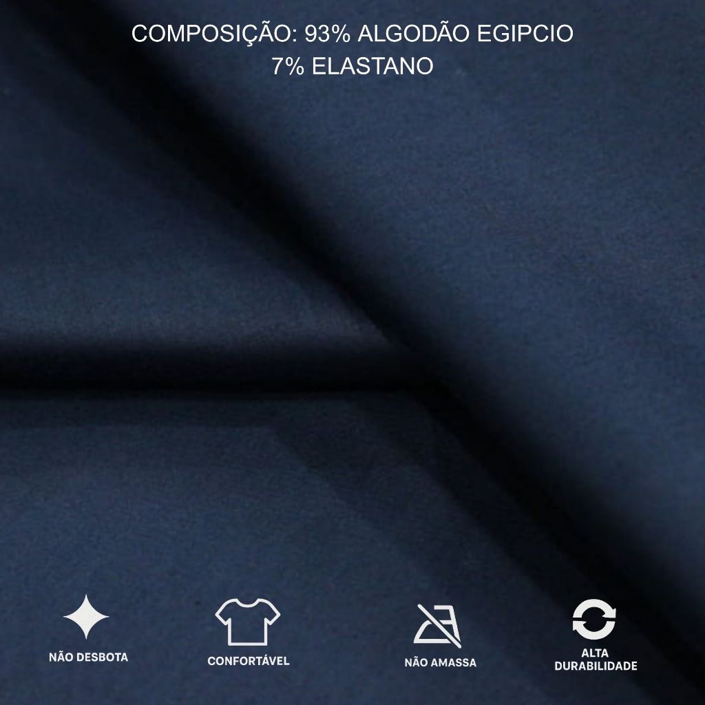 Camiseta Algodão Egípcio Com Elastano Camisa Básica Masculina Egípcia