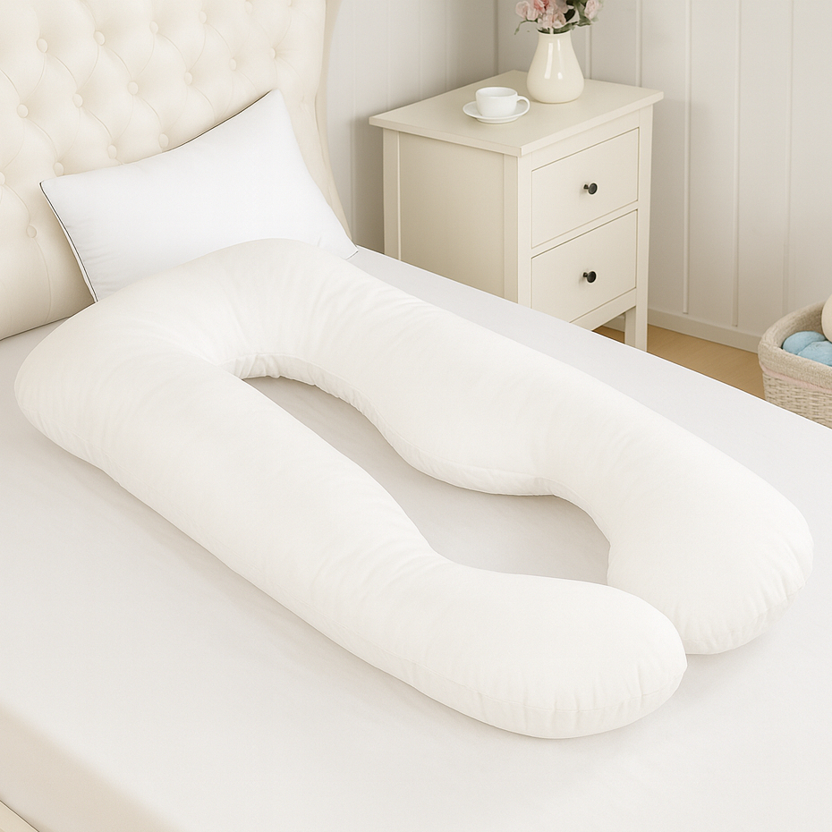 Travesseiro De Corpo para Gestante Grávida 1,20x60 Confortável e Macio 100% Poliéster