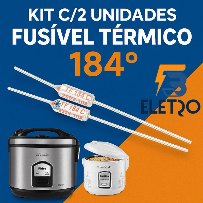 2 Fusível Térmico 184° Panela Elétrica de Arroz NKS ( Desde 05 Até 10 Xícaras )