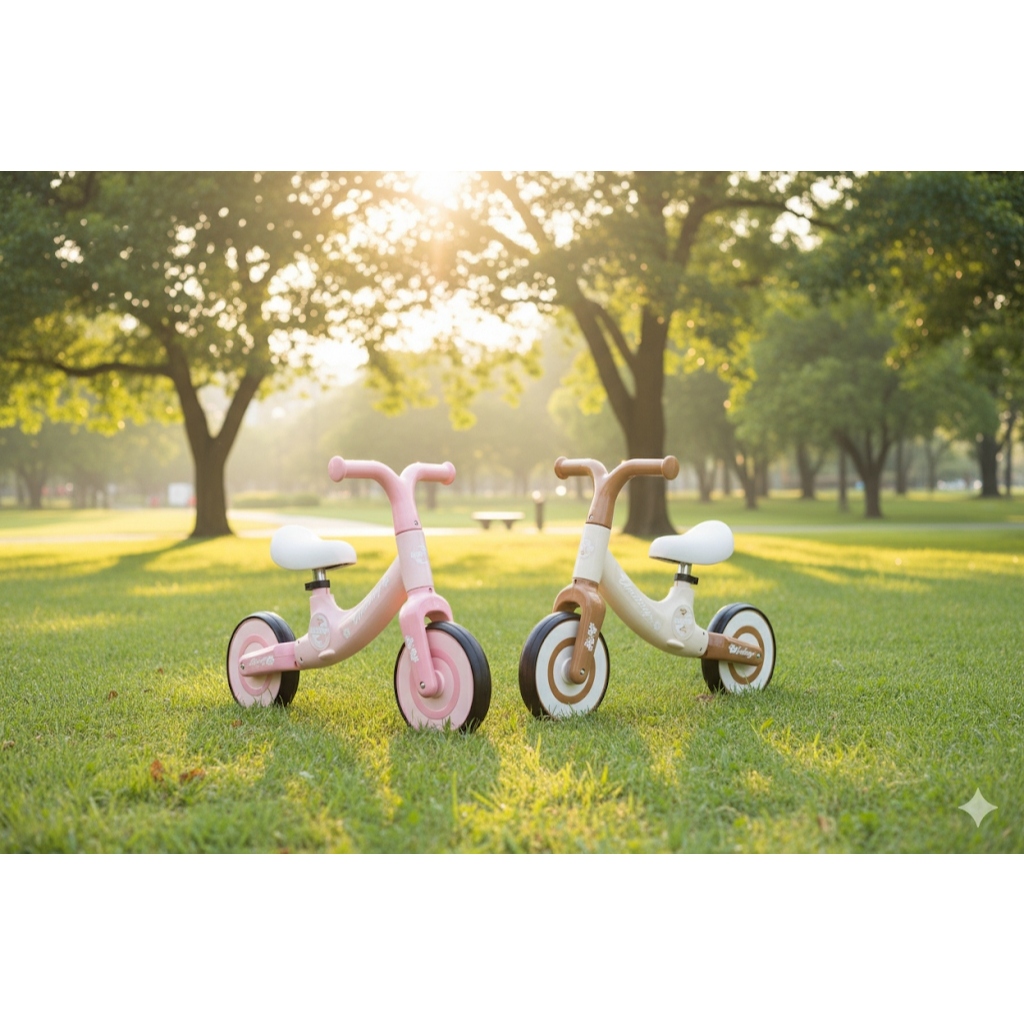 Bicicleta Equilíbrio Infantil Marrom Sem Pedal Aprendizado Primeira Bike Criança Brinquedo Passeio