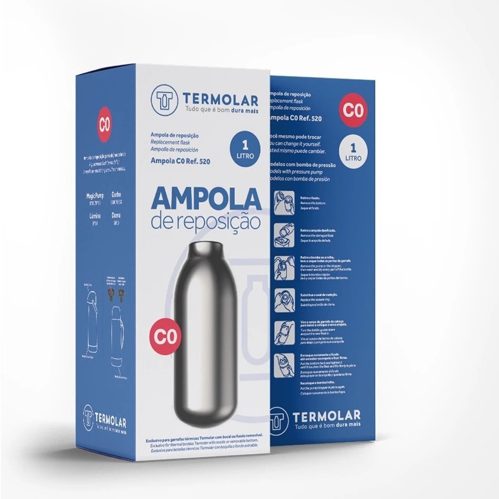 Ampola Térmica De Reposição para Garrafa Térmica Termolar 1 Litro com Bomba de Pressão em Oferta na Shopee