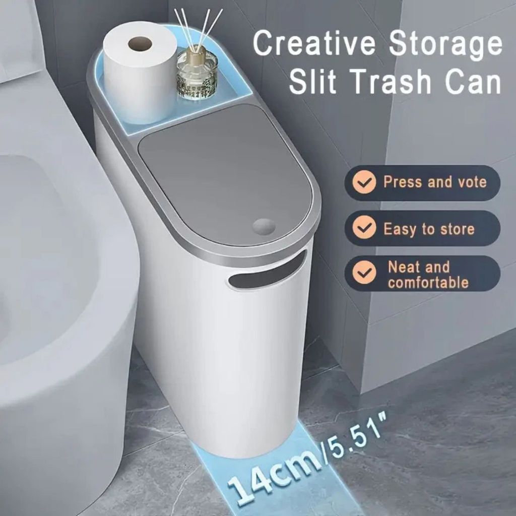 10L Lixeira grande com tampa de Click pressão, ideal para uso em cozinhas, salas e banheiros