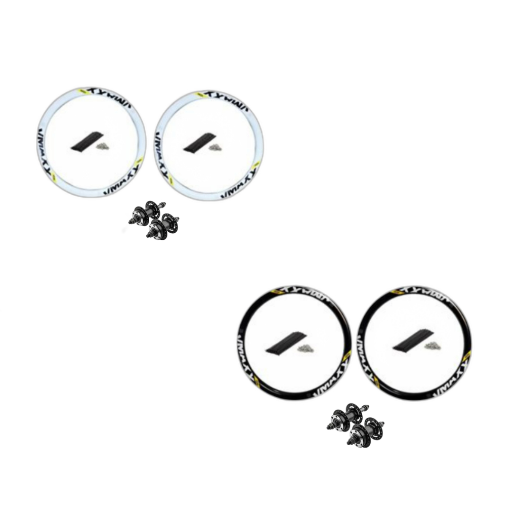 Par 2 Aro Vzan Vmaxx Preto Aro 26 Parede Dupla Dh Freio Disco + Raios Finos + Cubos Aço 36F