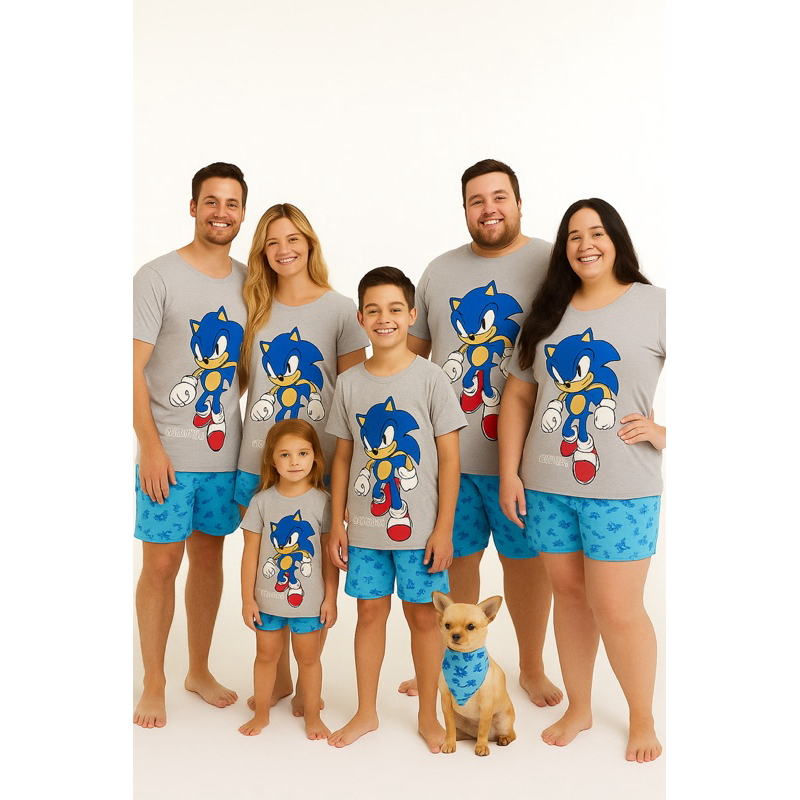 Pijama Família Unissex Verão Personagens