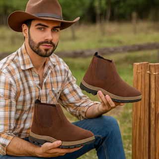 Botina sem cadarço solado de borracha antiderrapante reforçada macia para usar no dia a dia trabalhar com preço de black em Oferta na Shopee