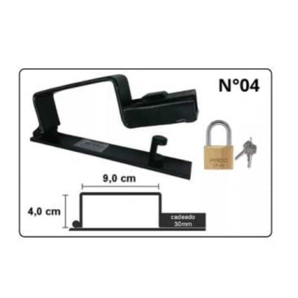TRAVA PARA PORTAO COM CADEADO TECNOTRAVA TR04 PRETO em Oferta na Shopee