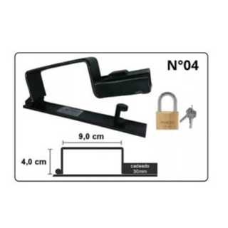 TRAVA PARA PORTAO COM CADEADO TECNOTRAVA TR04 PRETO em Oferta na Shopee