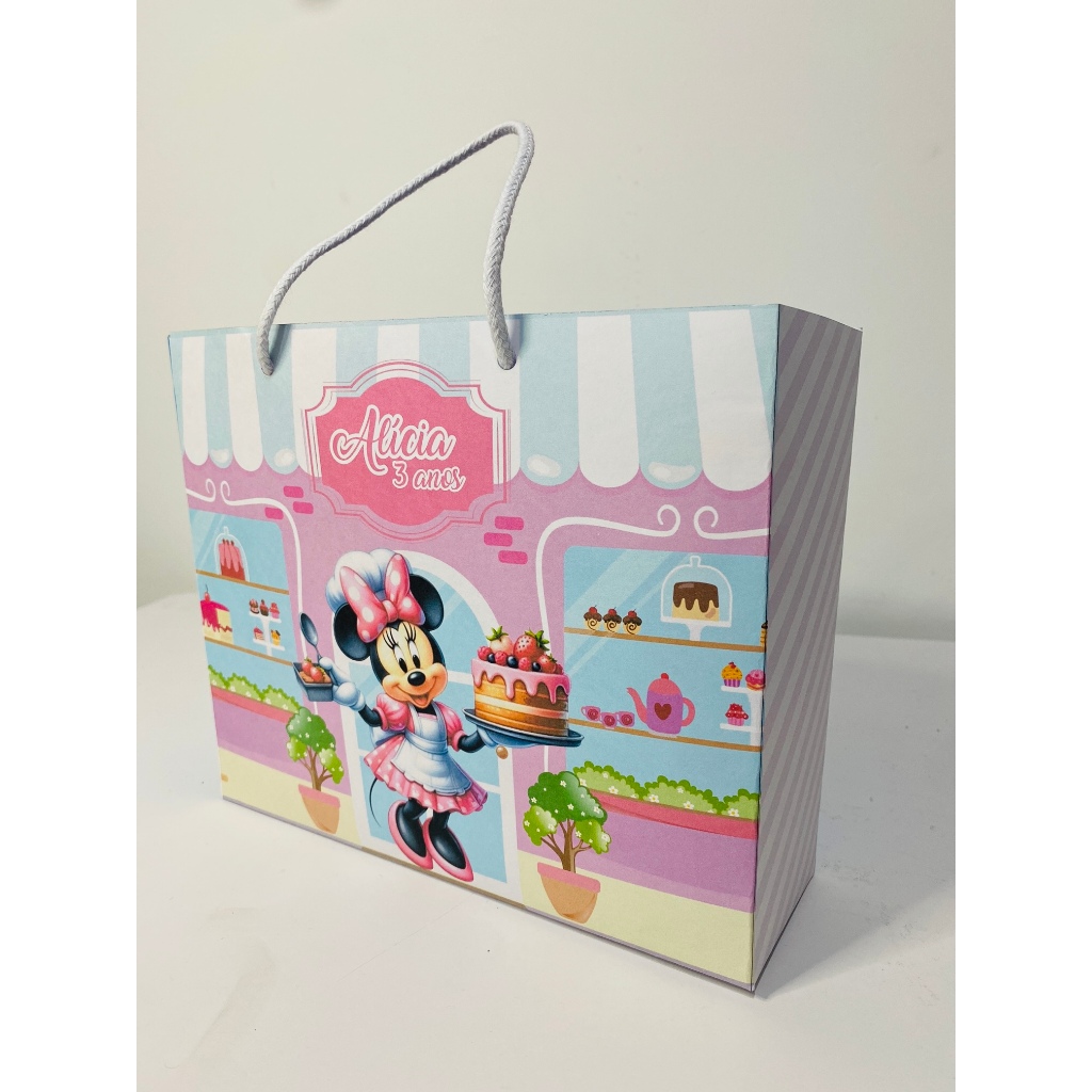 Sacolinhas Personalizadas Minnie Confeiteira PEGUE E MONTE | Lembrancinha Para Aniversário