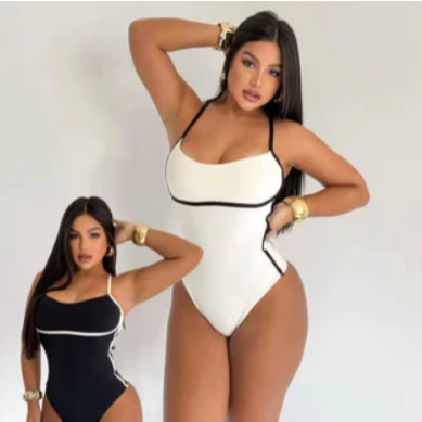 Kit Body Feminino Maiô Bicolor Bory Ely Alça Fina Cavado Com Bojo Sustentação de Alcinha Suplex Premium em Oferta na Shopee