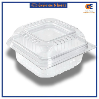 Embalagem Quadrada para Doce Plástica Mini - Bolo Sobremesa Salada 130ml -  CX/300un (P550 Pplast) em Oferta na Shopee