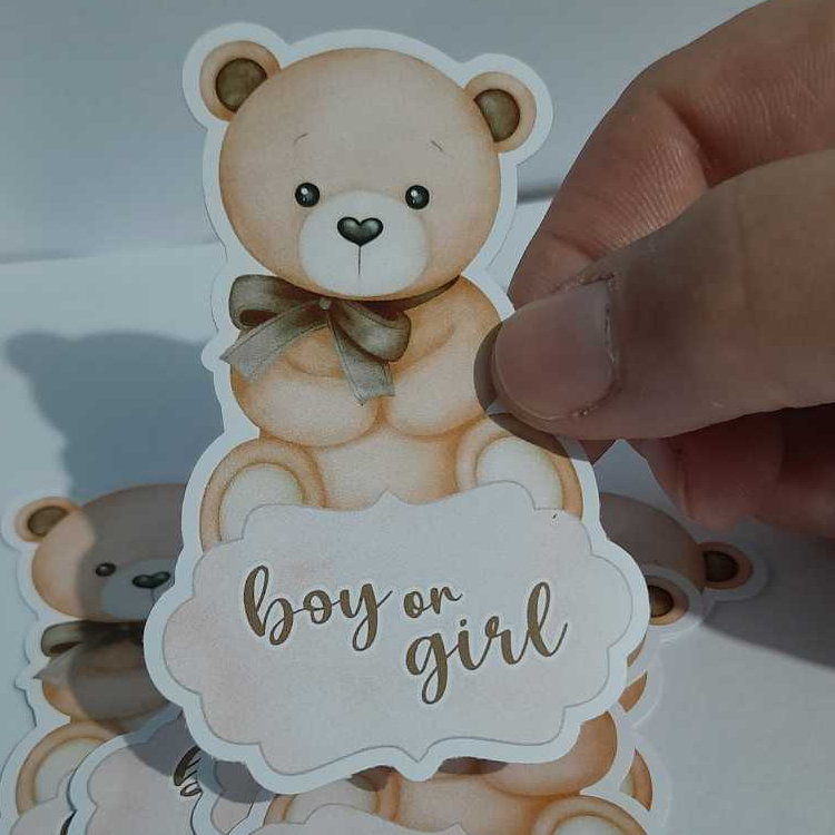 Apliques para Tubetes Chá Revelação  -  Ursinho Bege - Festa infantil - Lembrancinhas personalizadas em Oferta na Shopee