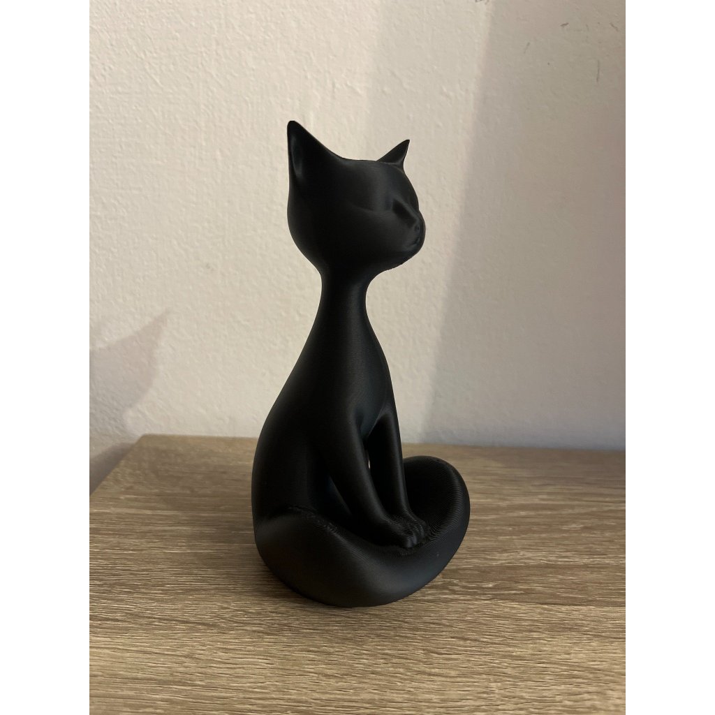 Imagem Escultura de gato sentado - decoração - Sala - Quarto - Felino - Meditação - Animal - Elegante