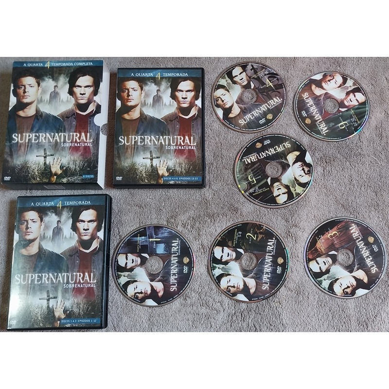 box dvd supernatural sobrenatural – a quarta temporada completa (6 discos originais)