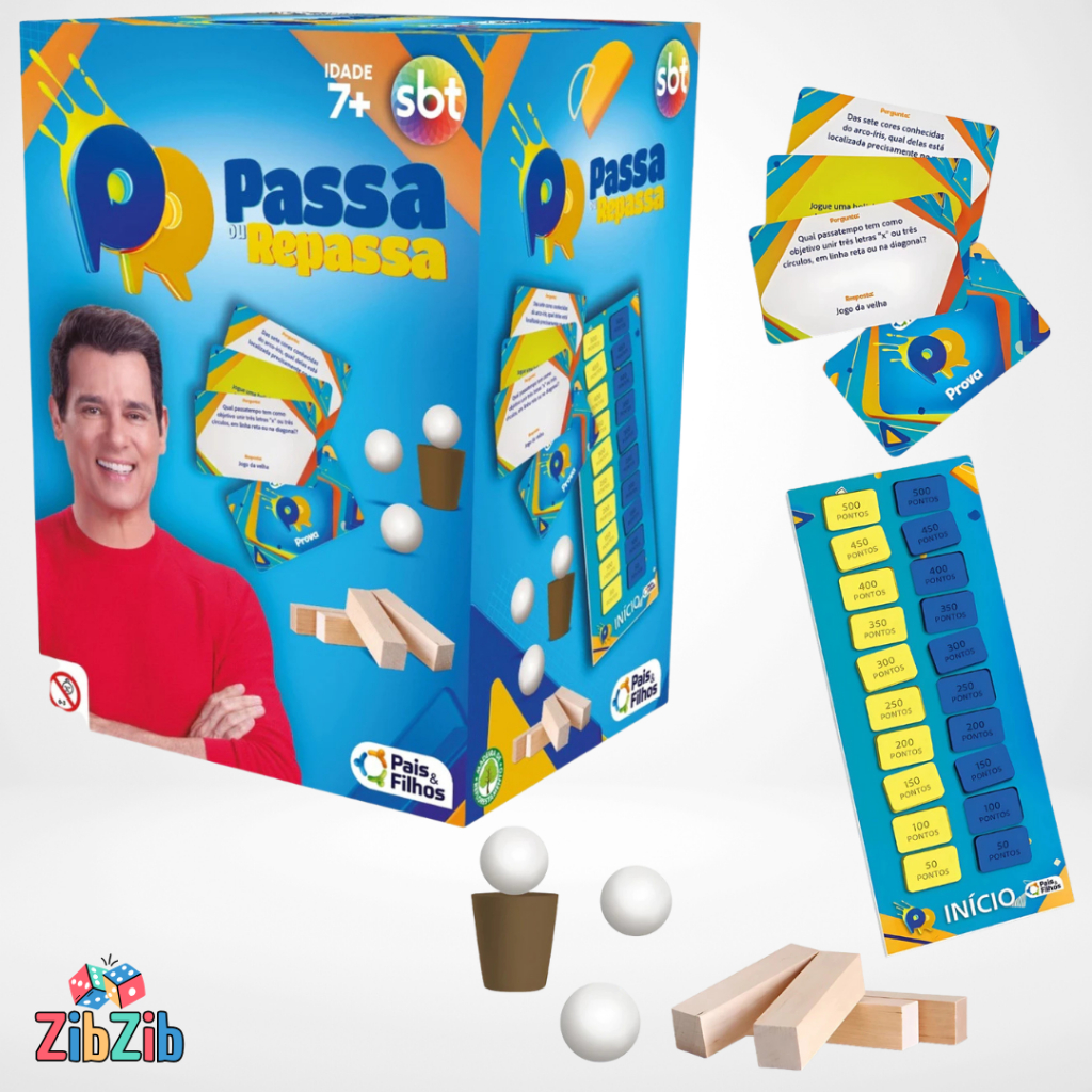 Jogo Passa ou Repassa Perguntas e Respostas SBT +7 Anos Pais e Filhos
