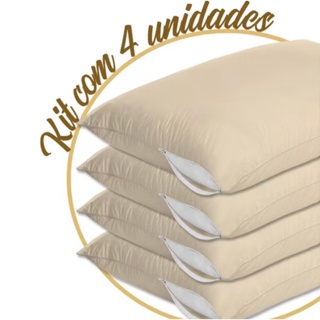kit 4 Capas Protetora Fronha Travesseiro com Ziper BEGE Anti Ácaro Proteção  / 2 pçs e 4 pçs em Oferta na Shopee
