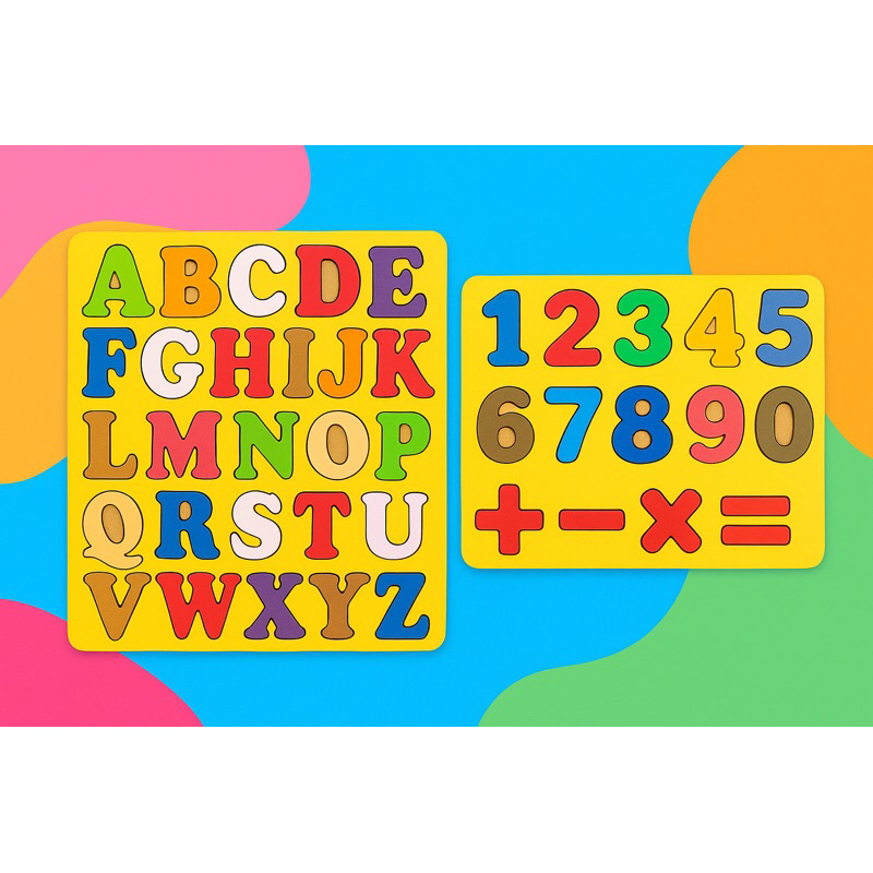 kit quebra cabeça mdf numeros e letras 2 pedagógicos Montessori educativos brinquedos pedagogicos tabuleiros de montar em Oferta na Shopee