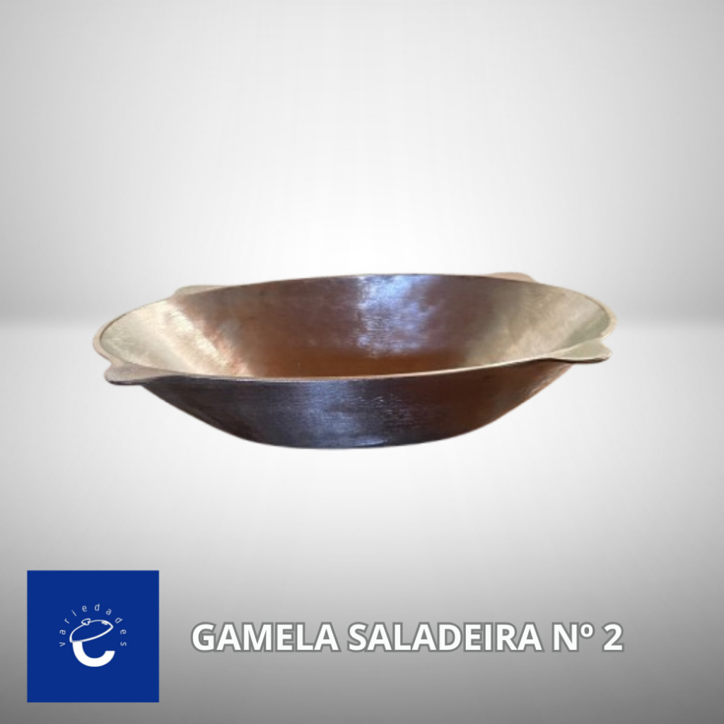 Gamela SALADEIRA Nº2 - 3 litros - Alumínio Fundido Batido Polido - Gamela artesanal 2