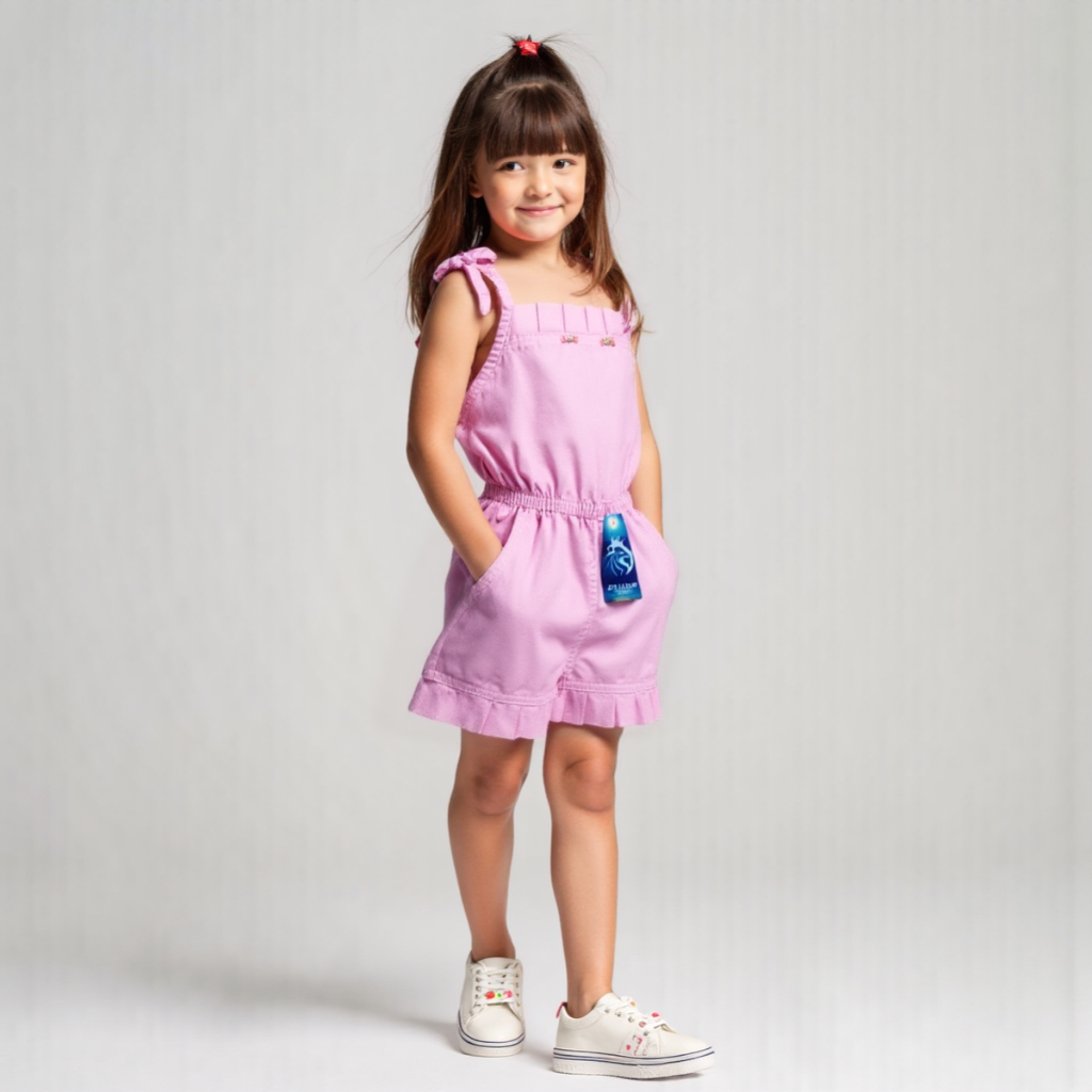 Jardineira macacão curta Jeans infantil menina Tam 10 ao 16 anos. em Oferta na Shopee