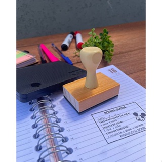 Kit Carimbo personalizado grande rotina diária agenda escolar, professores, escolas creches em Oferta na Shopee