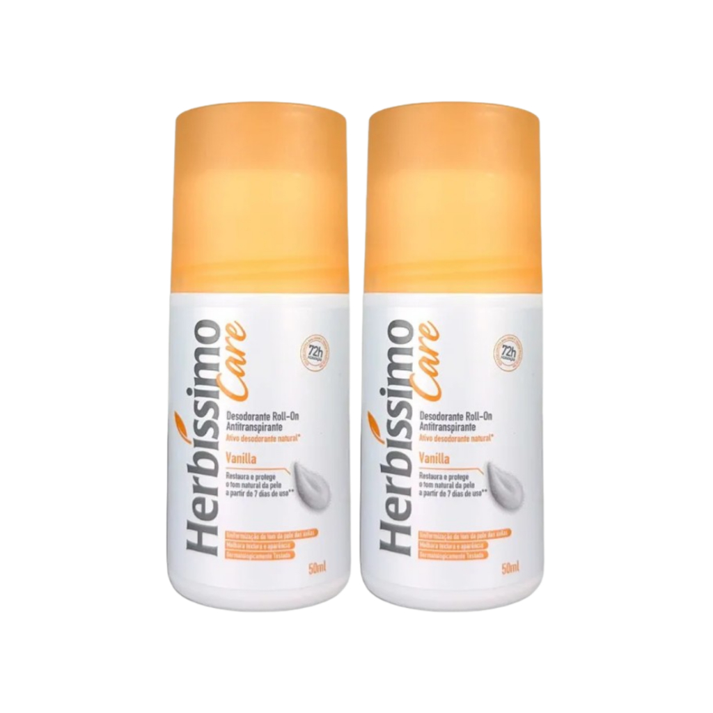 Desodorante Roll-On Herbíssimo Care Vanilla 50ml - Kit com 2 Unidades em Oferta na Shopee