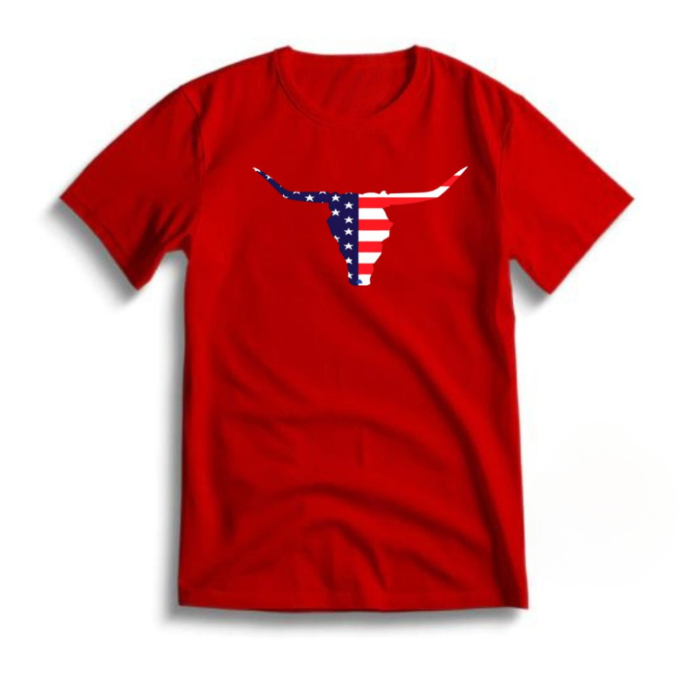 Camiseta Infantil Juvenil Unissex Texas Boi USA Blusinha Infantil Unissex Moda Country Sertanejo