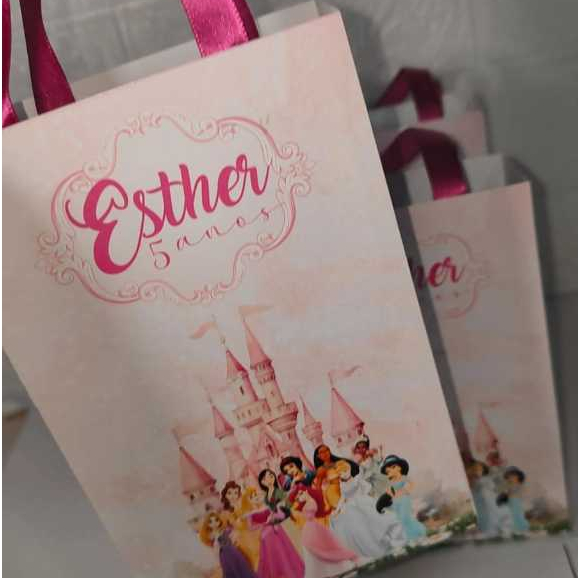 Sacolinha personalizada princesas PEGUE E MONTE | Personalizados lembrancinhas mimos