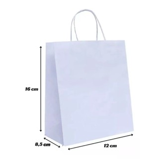 Sacola Papel Branco 100 unid perfumes cosmético Presente Brinde Loja Joia Acessórios Maquiagem Festa em Oferta na Shopee