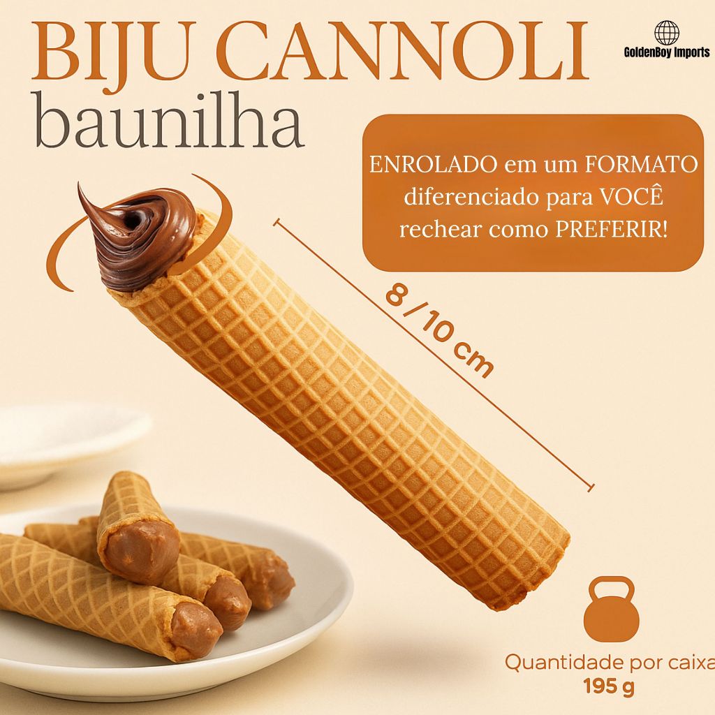 Casquinha Biju Cannoli Marvi 195g Mega Crocante Para Rechear - Cx 30un — imagem 2 de 2