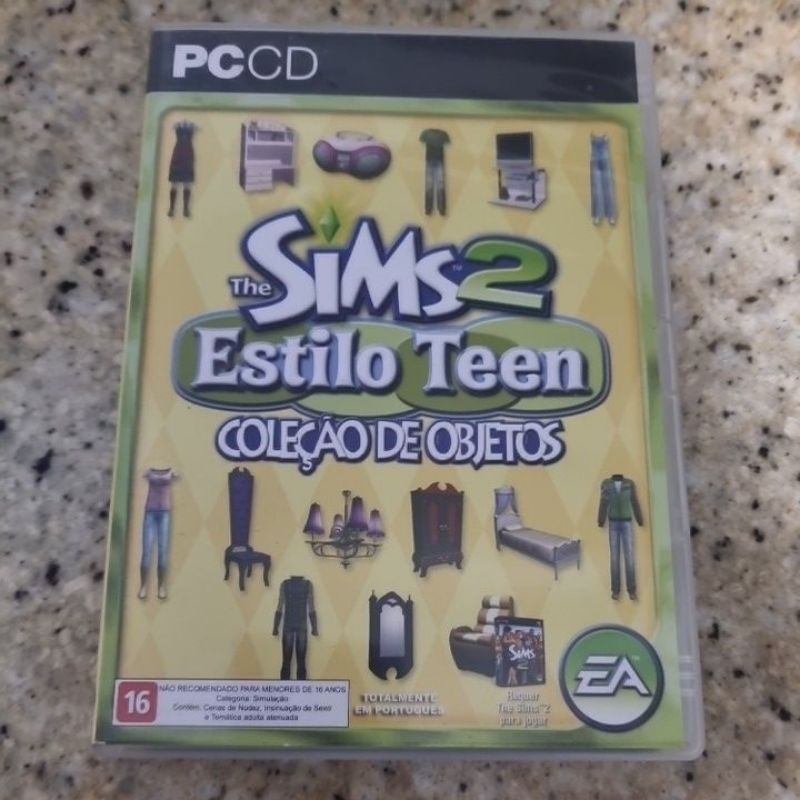 Jogo PC CD 'The Sims 2 - Estilo Teen Coleção de Objetos'.