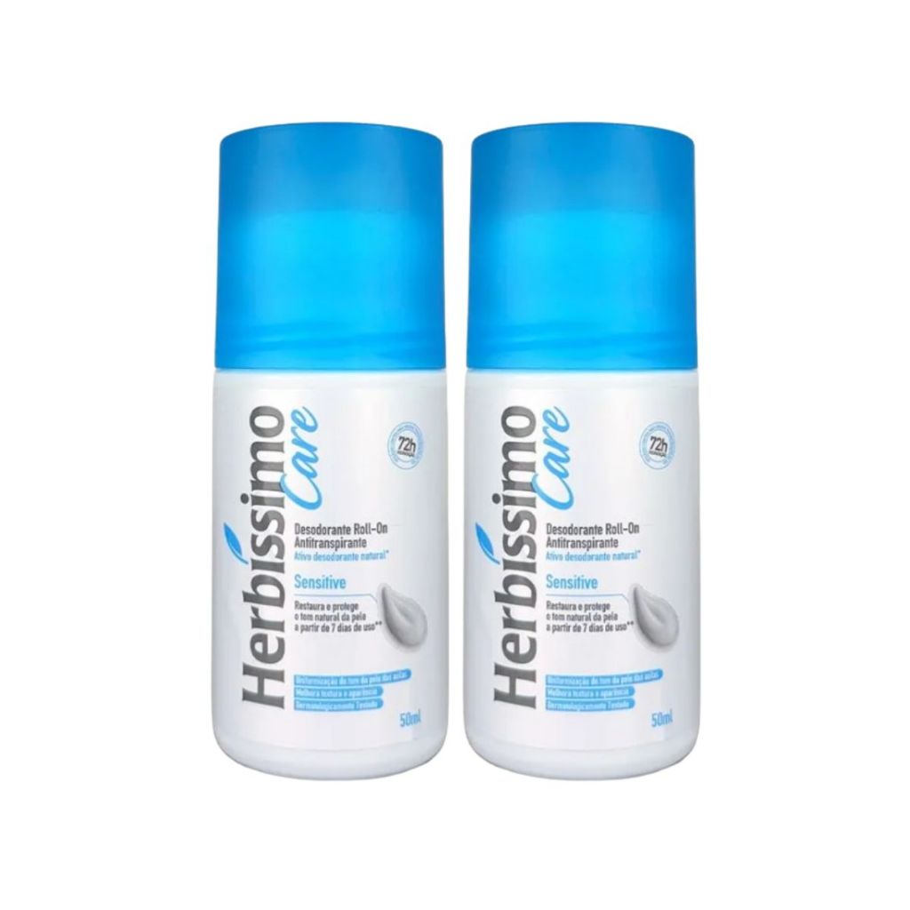 Desodorante Roll-On Herbíssimo Care Sensitive 50ml - Kit com 2 Unidades em Oferta na Shopee