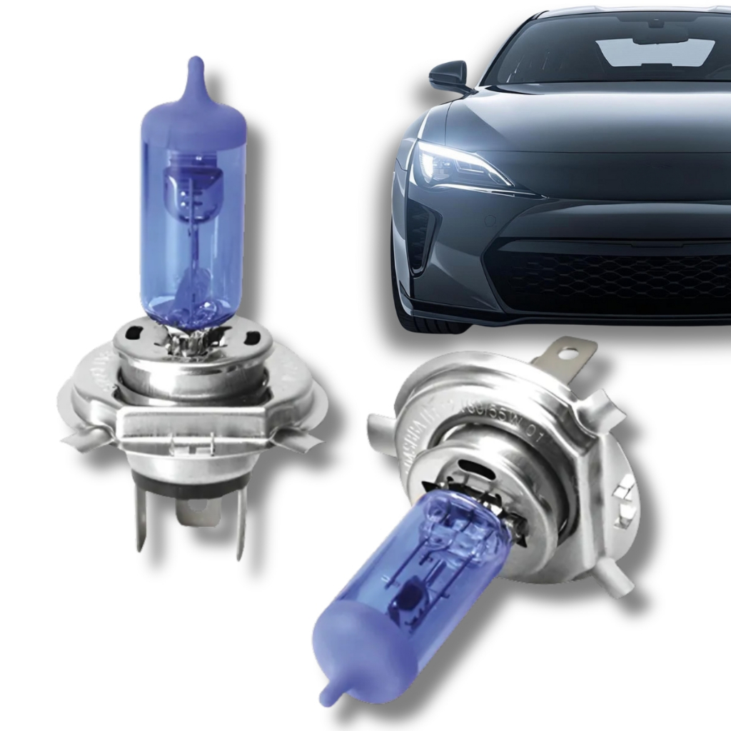Par de Lâmpada Super Branca Farol 8500k Efeito Xenon H1 H3 H4 H7 H8 H11 H15 H16 H27 HB3 HB4