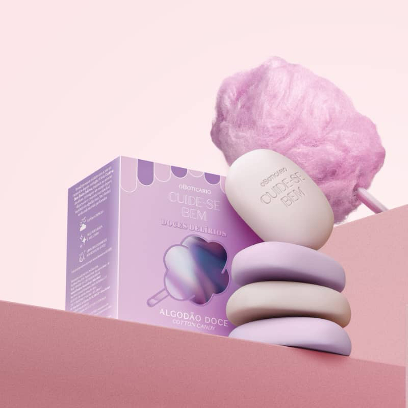 Kit Sabonetes Em Barra Sortidos Cuide-se Bem Doces Delírios Algodão Doce 4x80g - Boticário