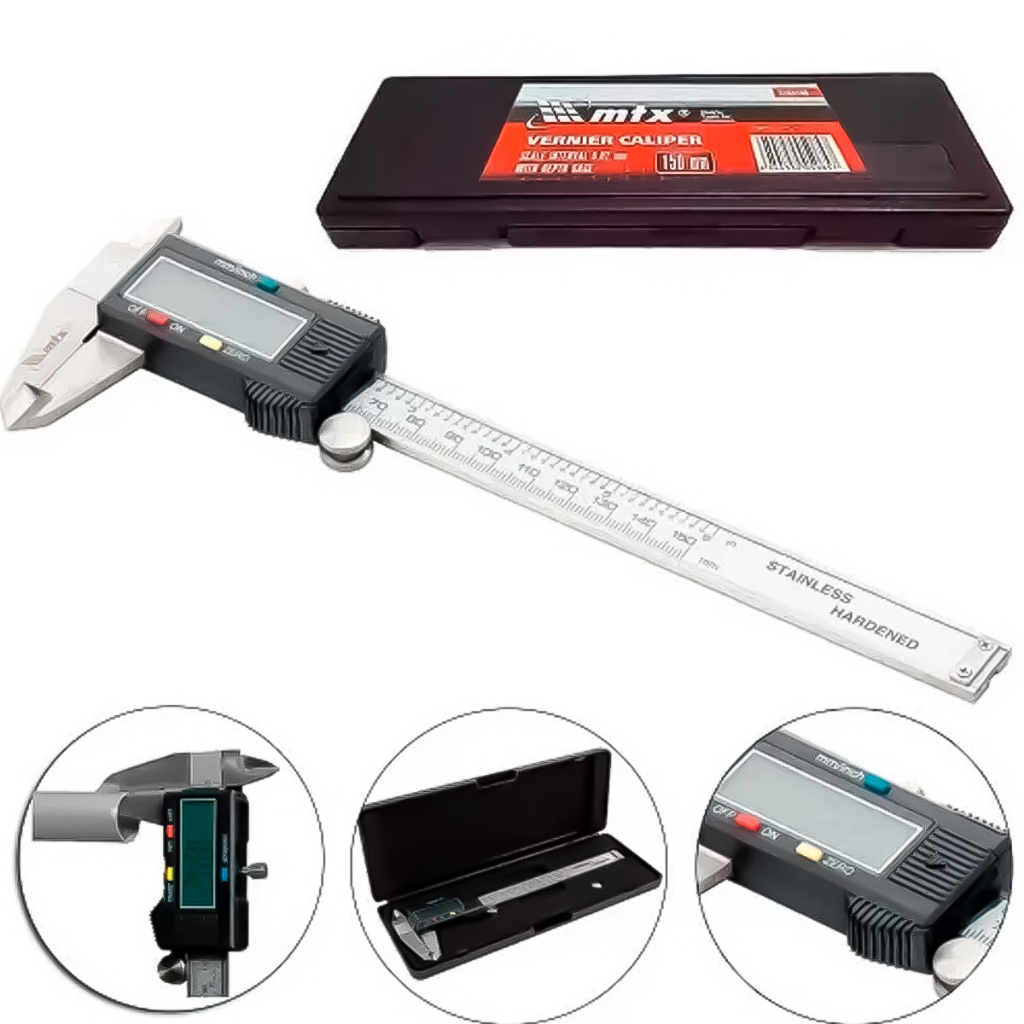 Paquímetro Digital 150mm MTX Ferramenta Medição Profissional Metálico Alta Precisão Display Digital