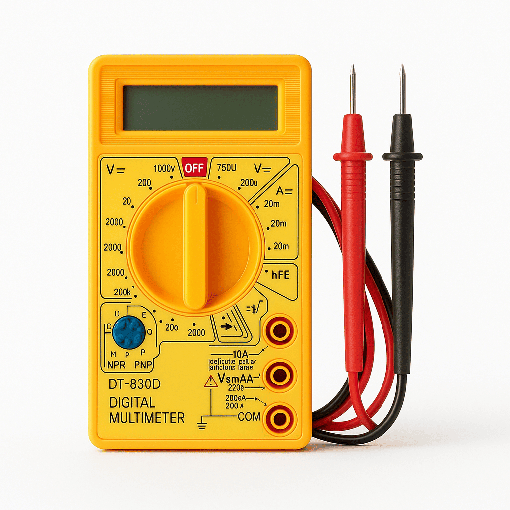 Multímetro Digital DT-830D com Ponteiras – Tensão/Resistência/Continuidades ✨