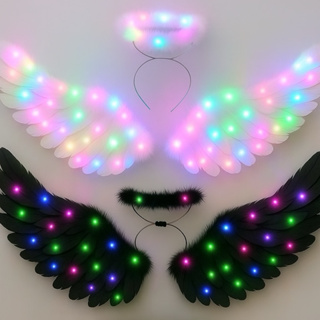 Kit Fantasia Angelical com Led Strass Adulto Cosplay Carnaval Festas em Oferta na Shopee