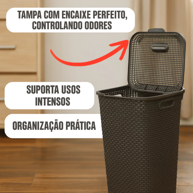 Cesto de Roupa Suja Grande 72L — foto 6