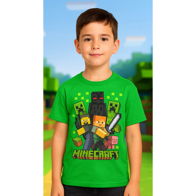 Blusa Minecraft Camiseta Minecraft Infantil Camiseta Minecraft Masculina Camiseta Minecraft Verão 2 ao 12 em Oferta na Shopee